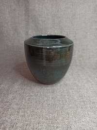 Ceramiczny wazon vintage wyrób garncarski rękodzieło boho rustykalny