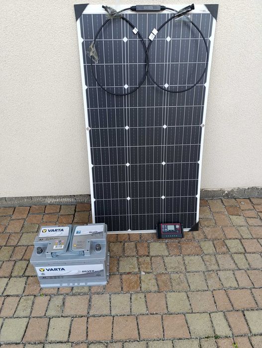 Nowy Panel Elastyczny do Kampera + Akumulator AGM + Regulator Solar