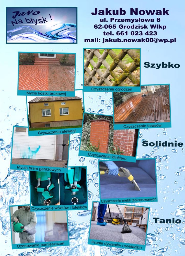 Czyszczenie kostki brukowej, elewacji i dachów
