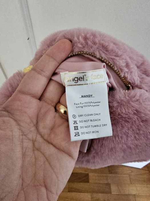 Carteira de menina de pêlo rosa com dourado da marca Angels Faces