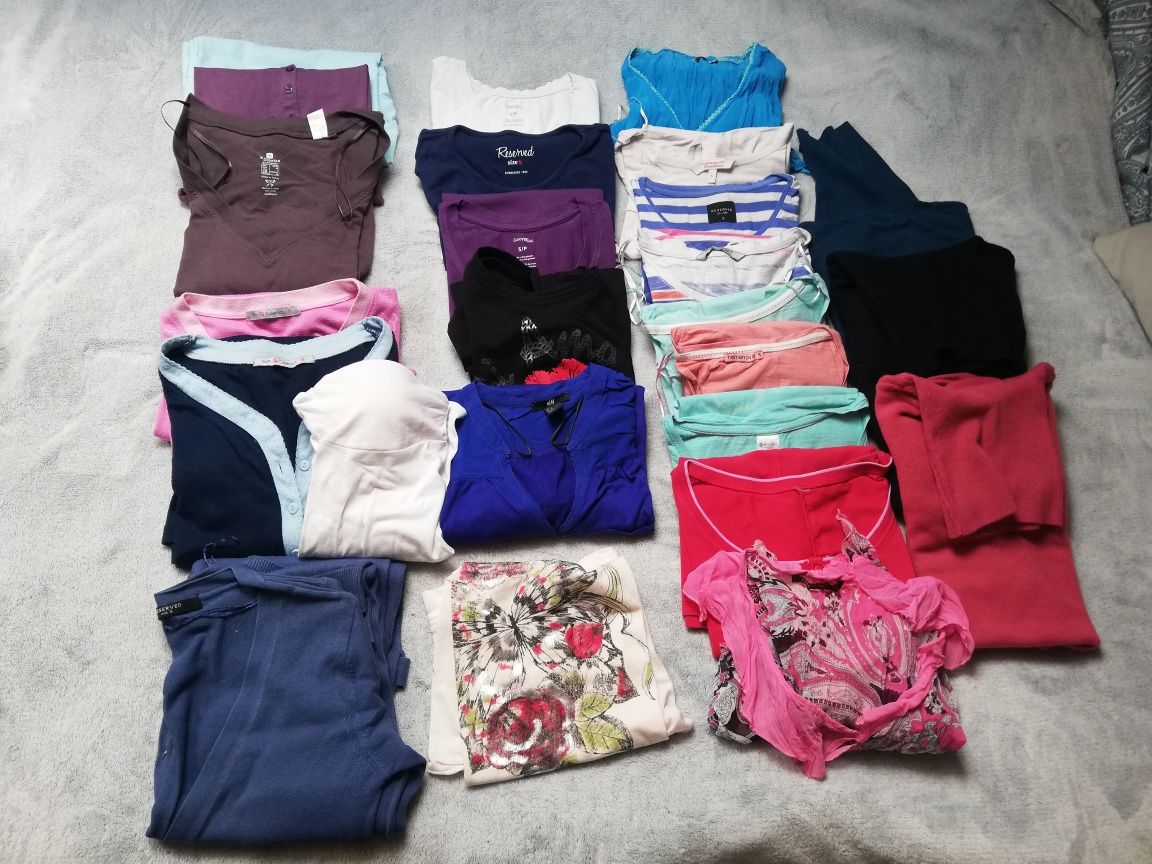 Paka 20 szt ubrań pidżama marynarka bluzka sweter koszulka t-shirt s/m