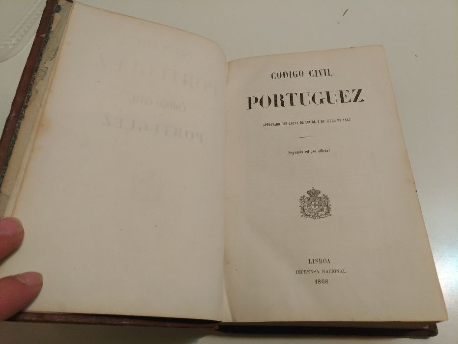 Livro Código Civil Português 2ª Edição 1868 Seabra