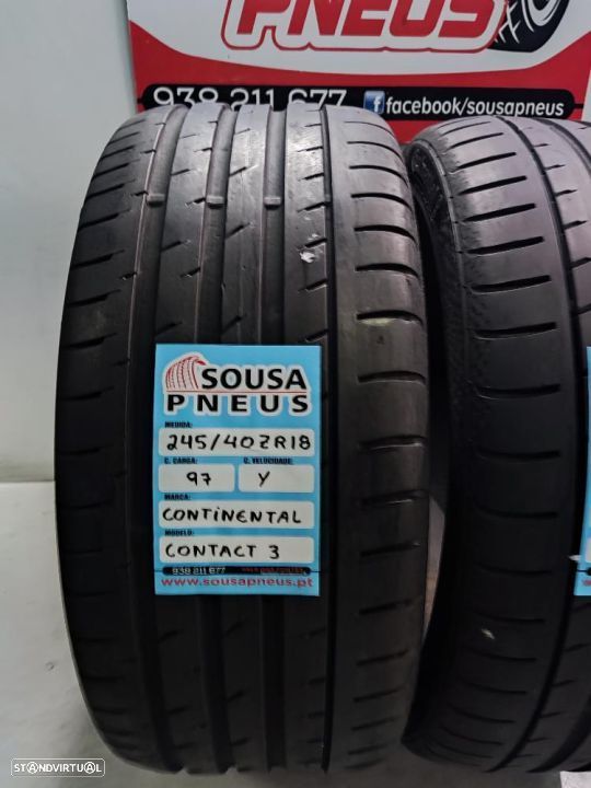 2 pneus semi novos 245-40r18 continental - oferta dos portes