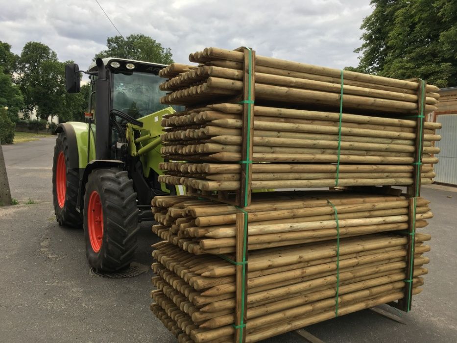 Słupki toczone palisada fi5 dł. 2,5m impregnowane ze Swadzimia Hit!!!