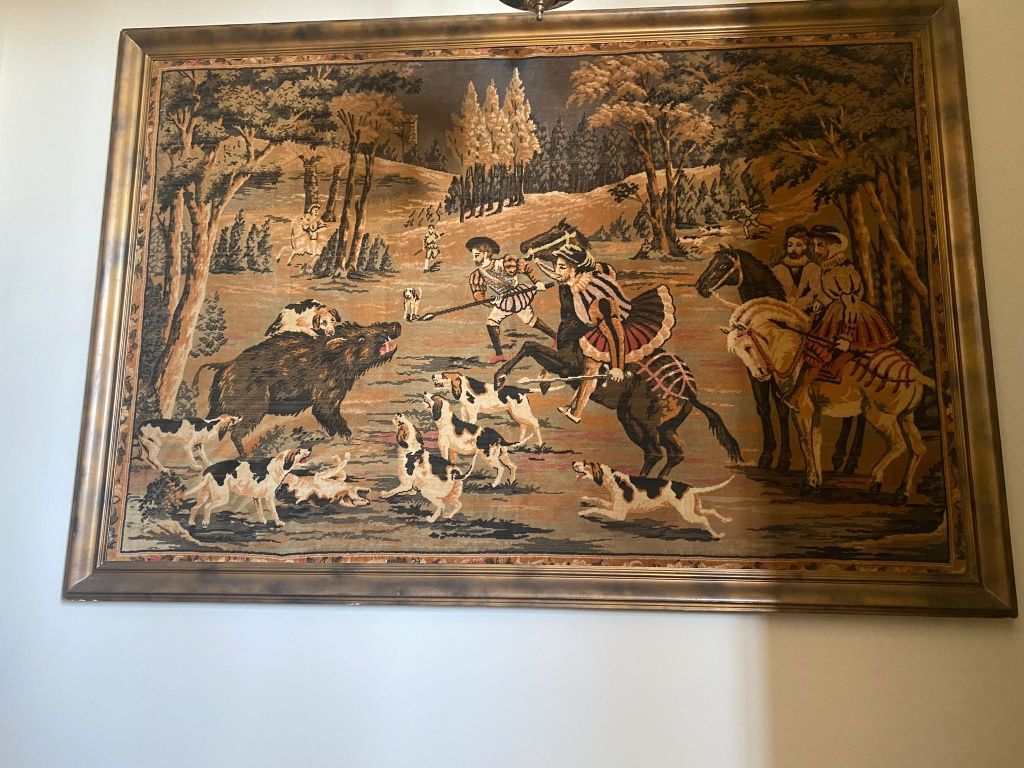 Quadro em tapeçaria em bom estado