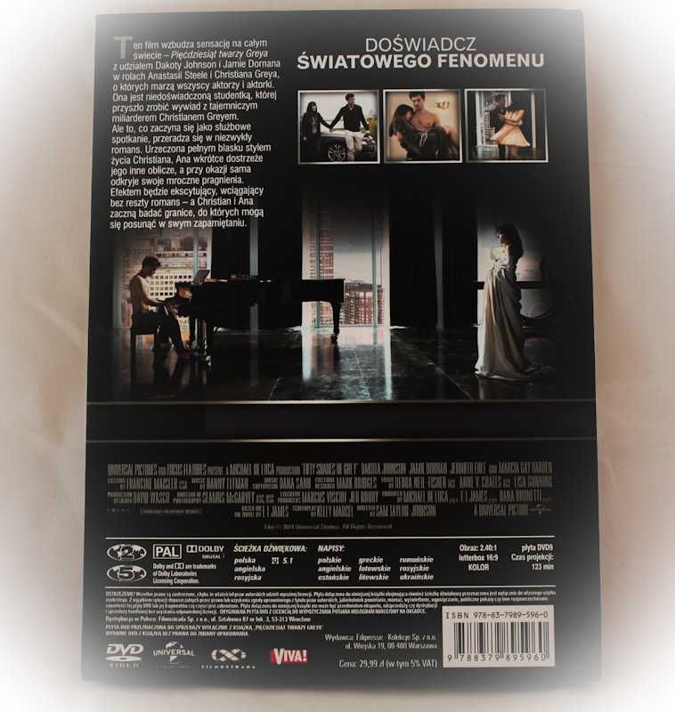 Książka z filmem DVD - "Pięćdziesiąt twarzy Greya"