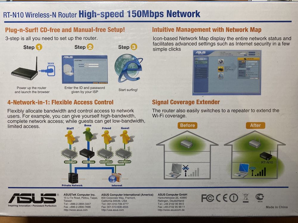 Router Asus RT-N10 150Mbps NOVO