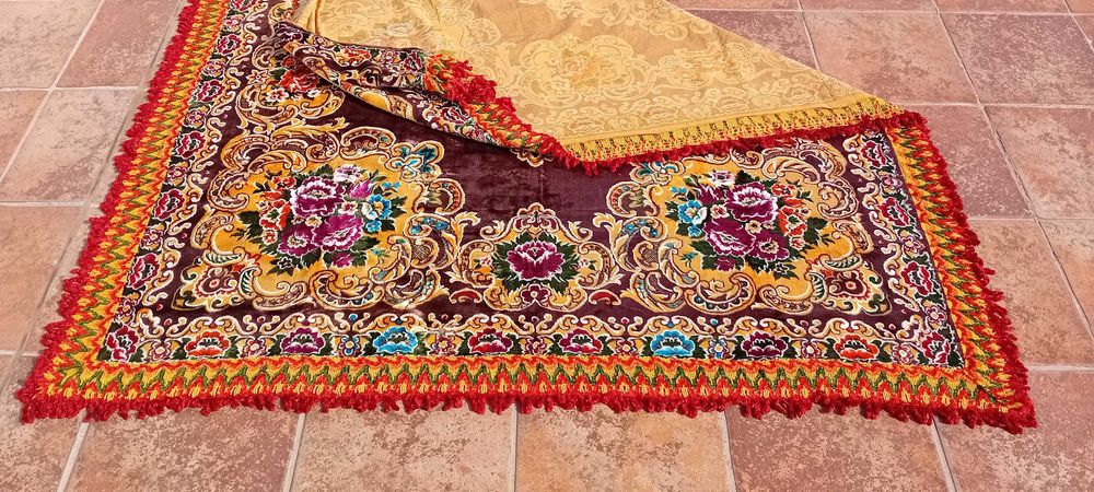 Colcha Vintage de veludo italiano 200 x 160 cm
