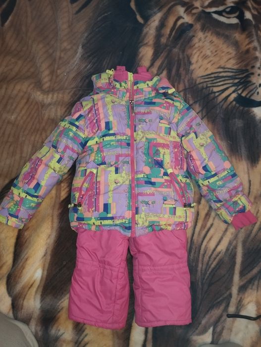 Зимовий комплект куртка та комбінезон на дівчинку р.86