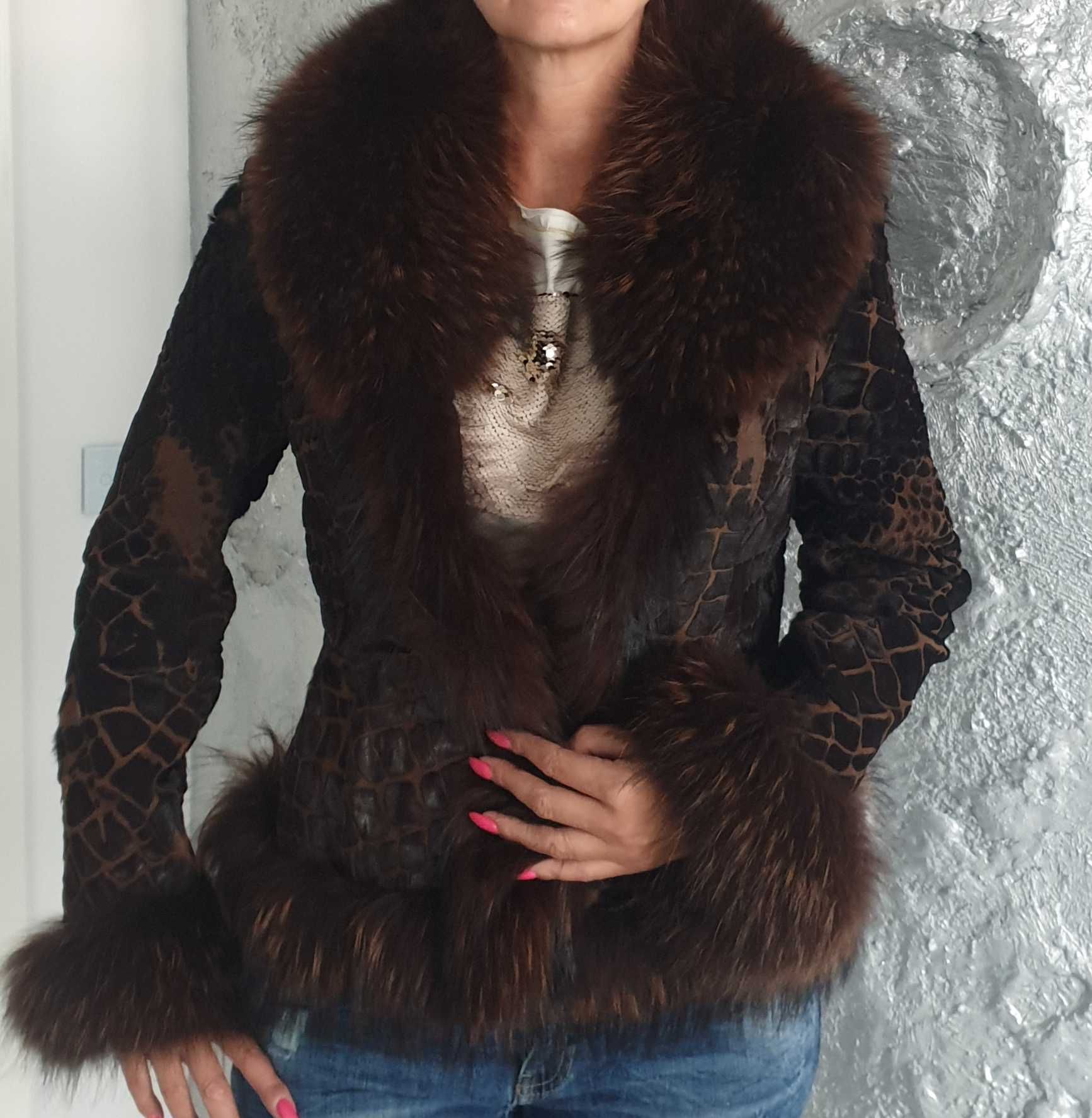 Roberta Biagi futerko naturalne sztrzyżone  lis roz L  40-42