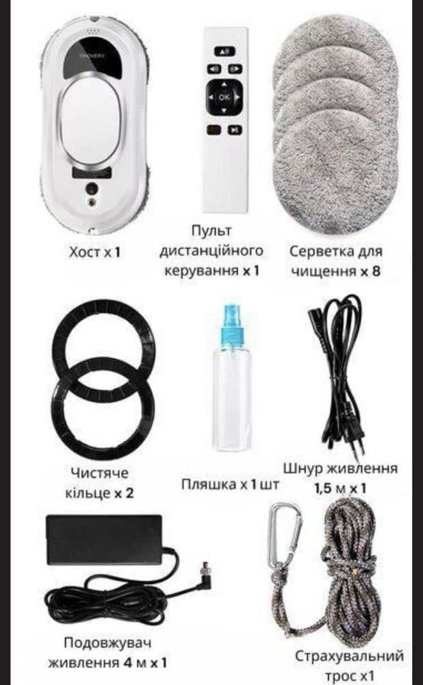 Робот для миття вікон Chovery 10 серветок у комплекті