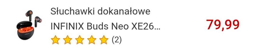 Słuchawki Infinix Buds Neo czarne