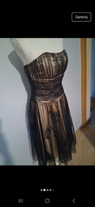 Sukienka M definitions bez ramiączek na welese komunię studniówkę rand