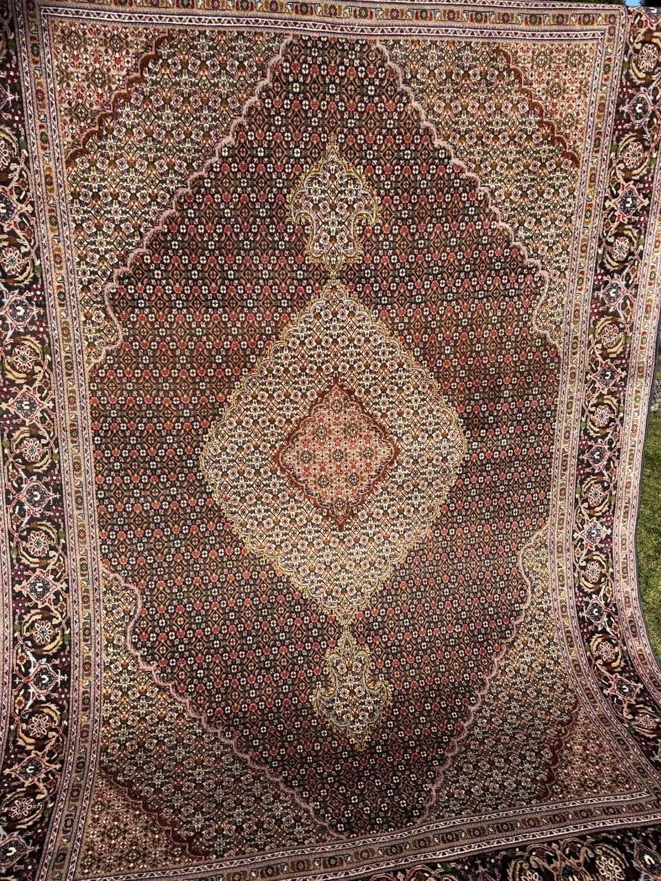 Dywan perski czarny Iran Tabriz z jedwabiem 300x200 sklep 30 tyś
