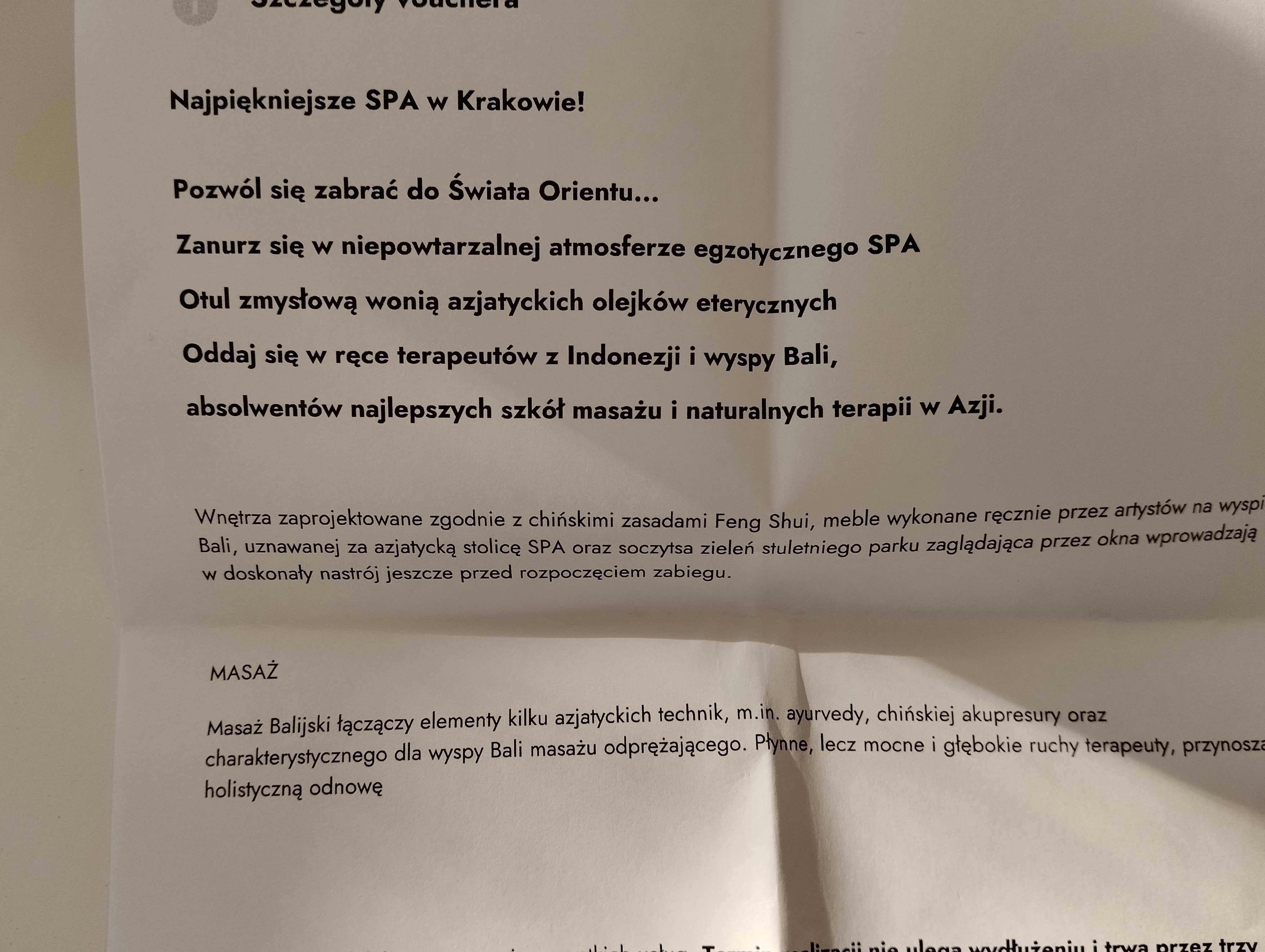 Voucher na masaż balijski Farmona wartość 300 zł Kraków