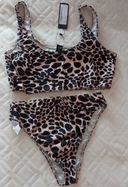 (40/L) Strój kąpielowy z Londynu, panterkowe Bikini, NOWE