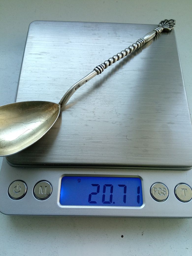 Ложка серебро 875 проба СССР, звезда, 1961 год, 20,7 грамма