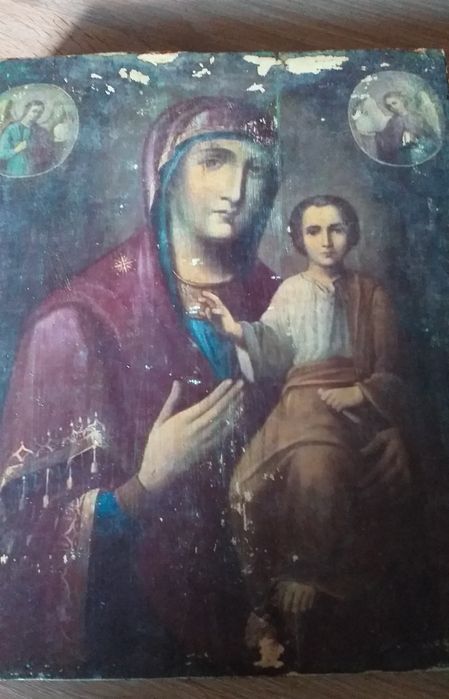 Богородица старинная икона церковная