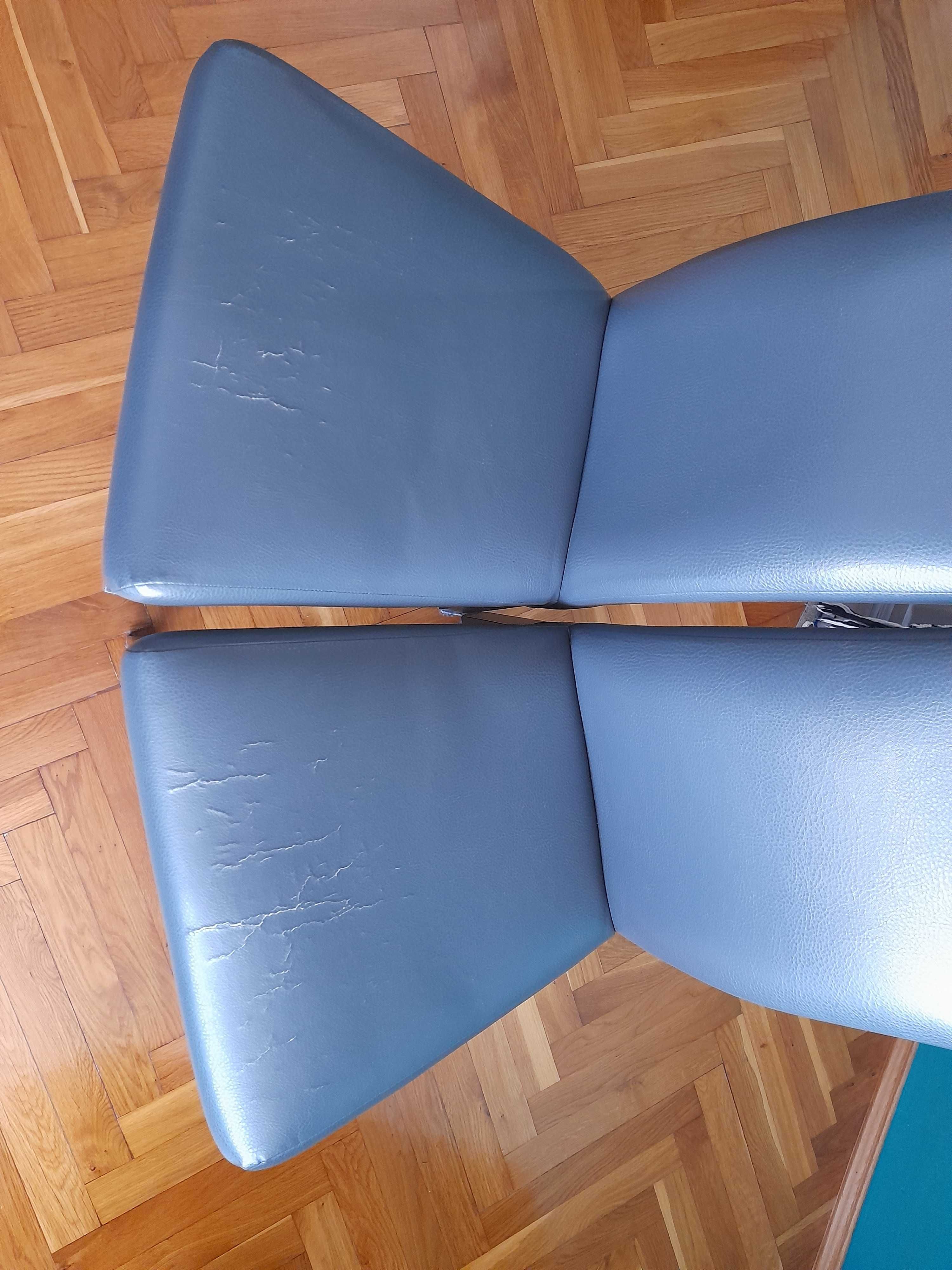 Krzesla do jadalni salonu skandynawski minimalizm ekoskora szare