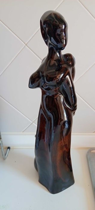 Vintage Estatua escultura em Ceramica mulher Africana nua