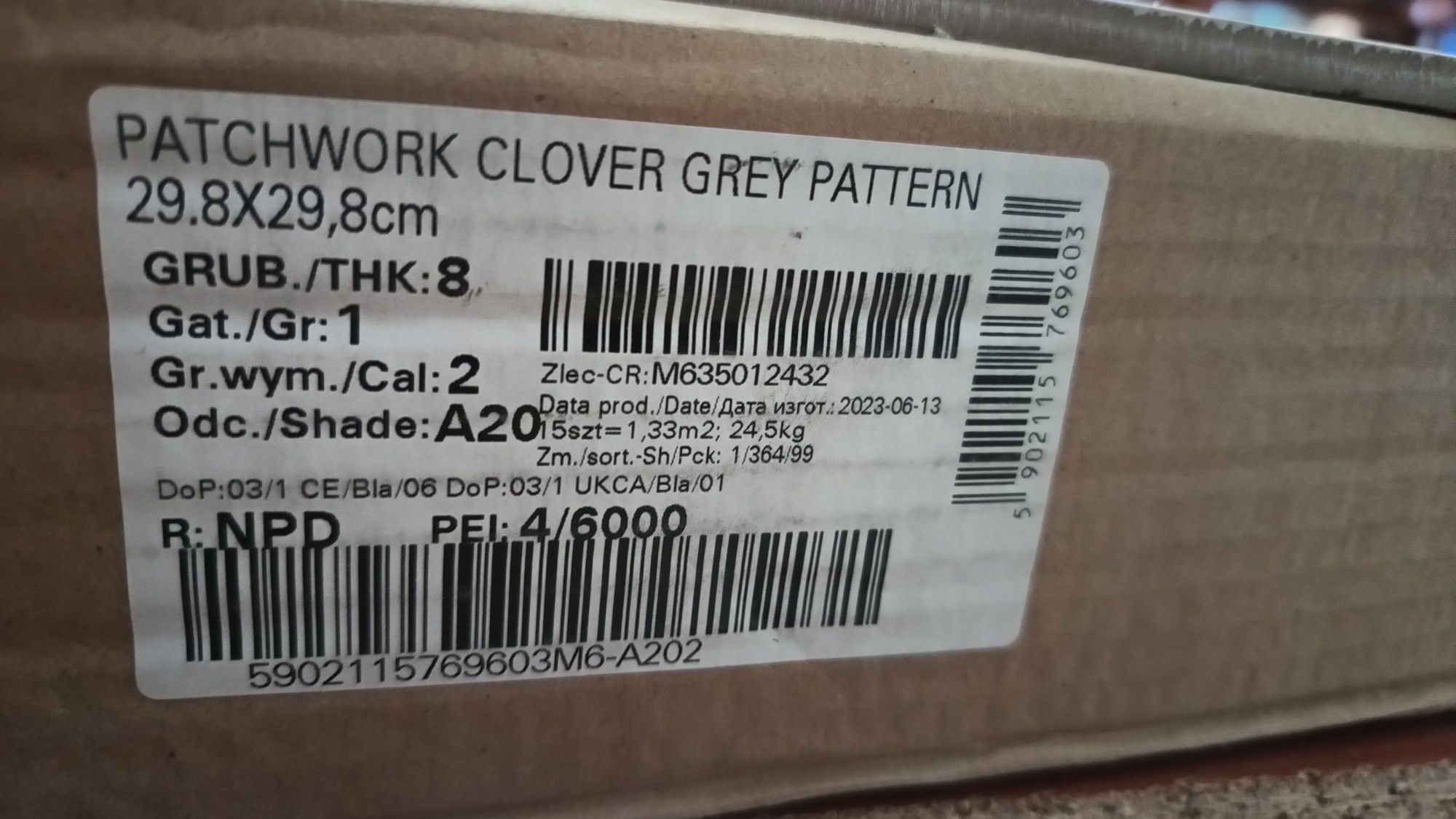 Patchwork Clover Grey Pattern Opoczno gatunek 1