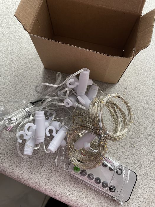 Nowa kurtyna girlanda swietlna lampki cieple swiatlo led