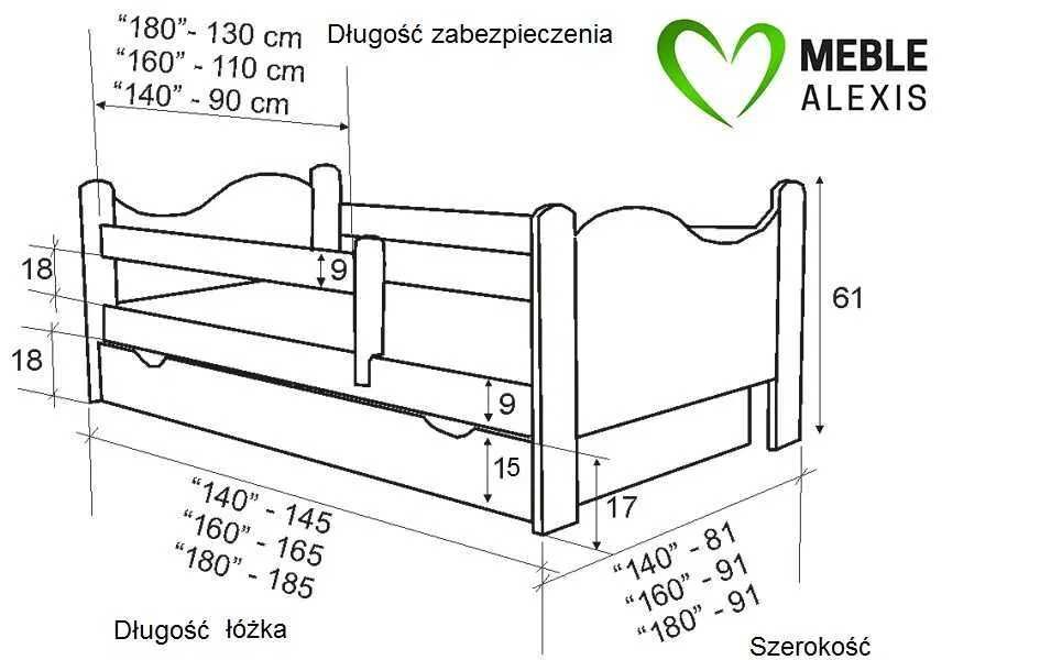 Śliczne białe łóżka dziecięce 140, 160, 180 cm