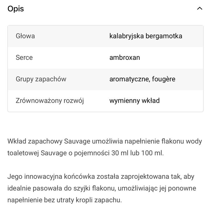 Dior Sauvage Refill 300 ml – wkład do wody toaletowej