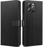 Etui Skórzane Do Apple Iphone 14 + Plus Z Magnetyczną Klapką Czarny