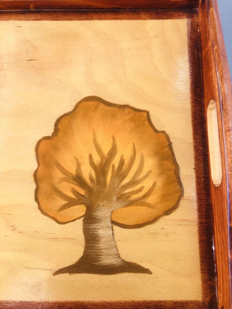 Taca drewniana malowana, produkt polski
