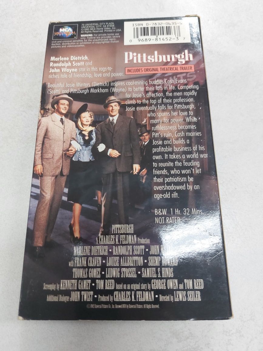 Pittsburgh. Marlene Dietrich. Kaseta vhs