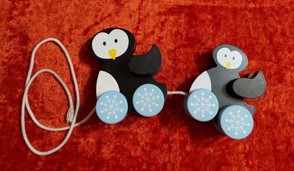 Деревянная игрушка-каталка *Пингвины* СССР