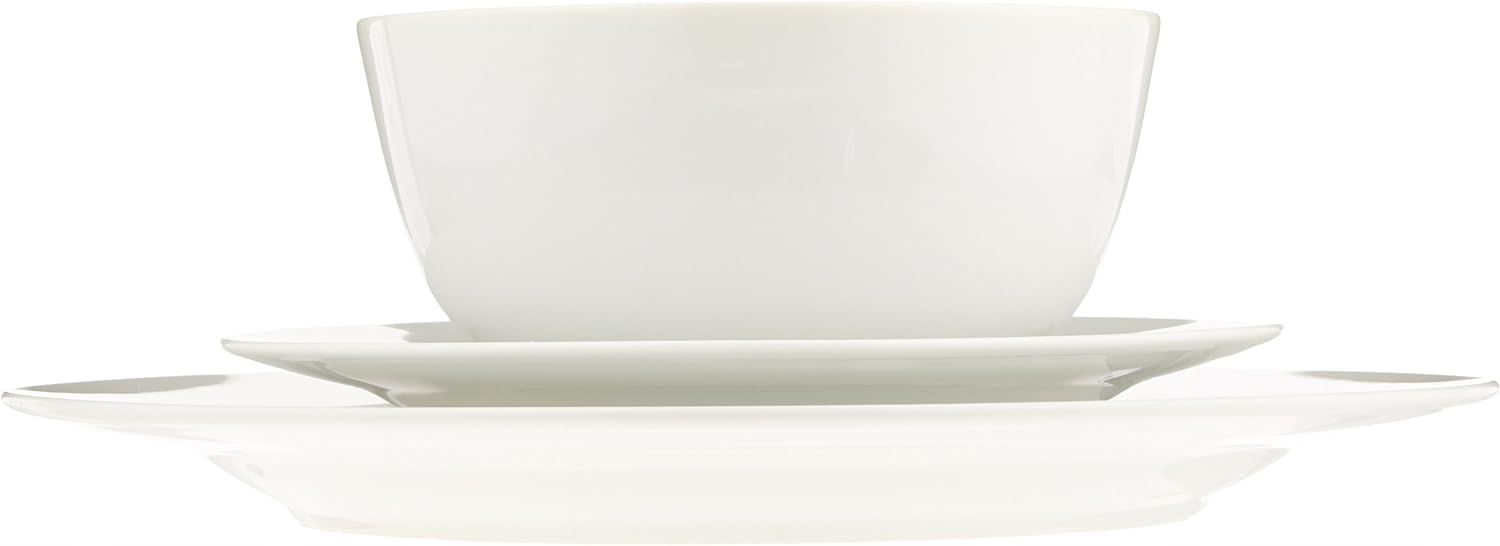 Amazon Basics biały porcelanowy talerz deserowy o średnicy 19 cm