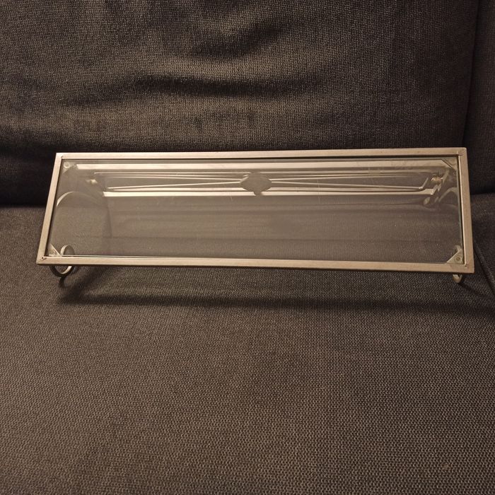 Stylowa metalowa szklana półka wiszącą 55x16 cm pod lustro