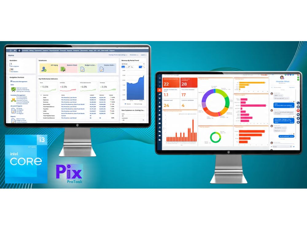 Komputer stacjonarny Pix ProTask V1 i3, 16GB DDR4, 1TB SSD, Win11 Pro