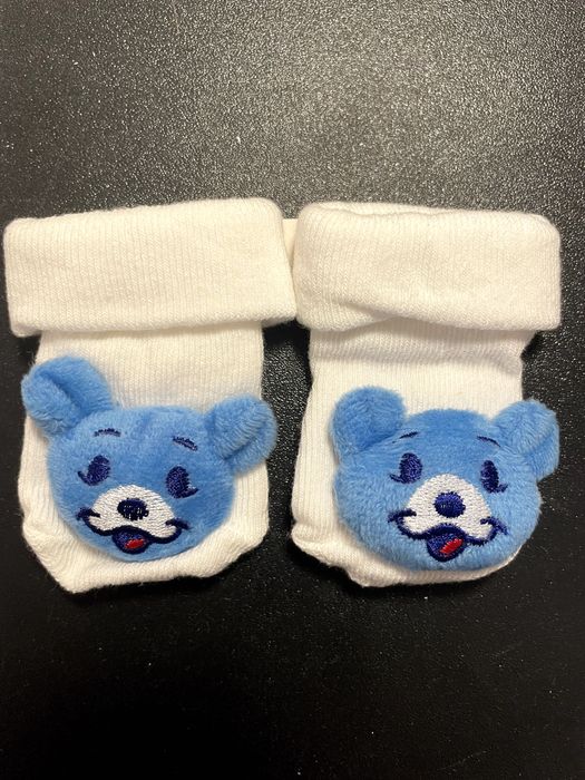 Słodkie skarpetki z misiem dla niemowląt | Białe