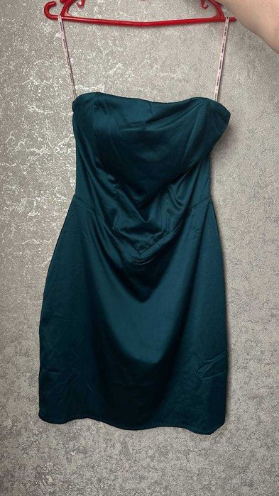 Зелена сукня міні, корсетна