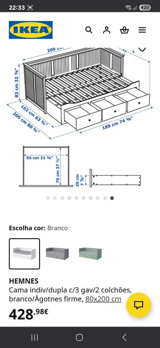 Cama individual dupla / Sofá cama