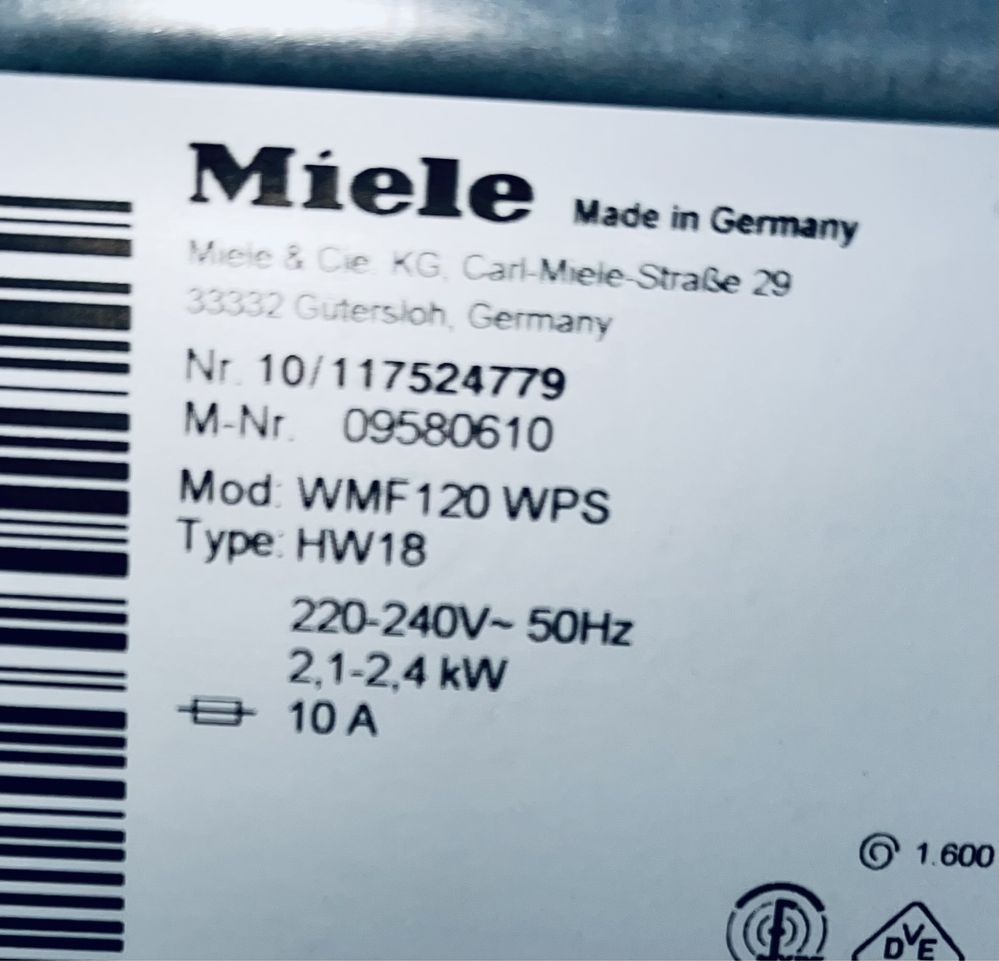 Pralka Miele wmf 120 jak nowa