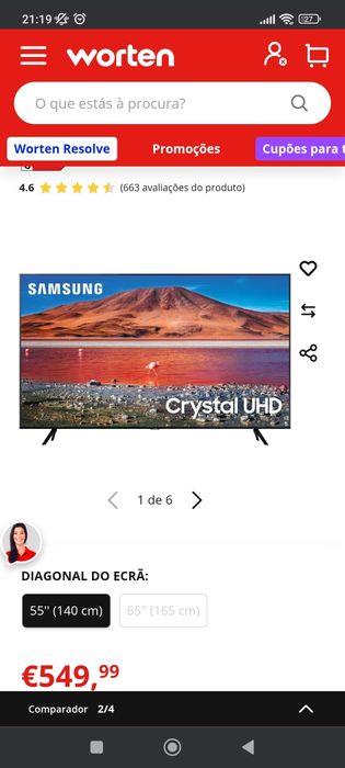 Smart TV Samsung 55" 4K UHD