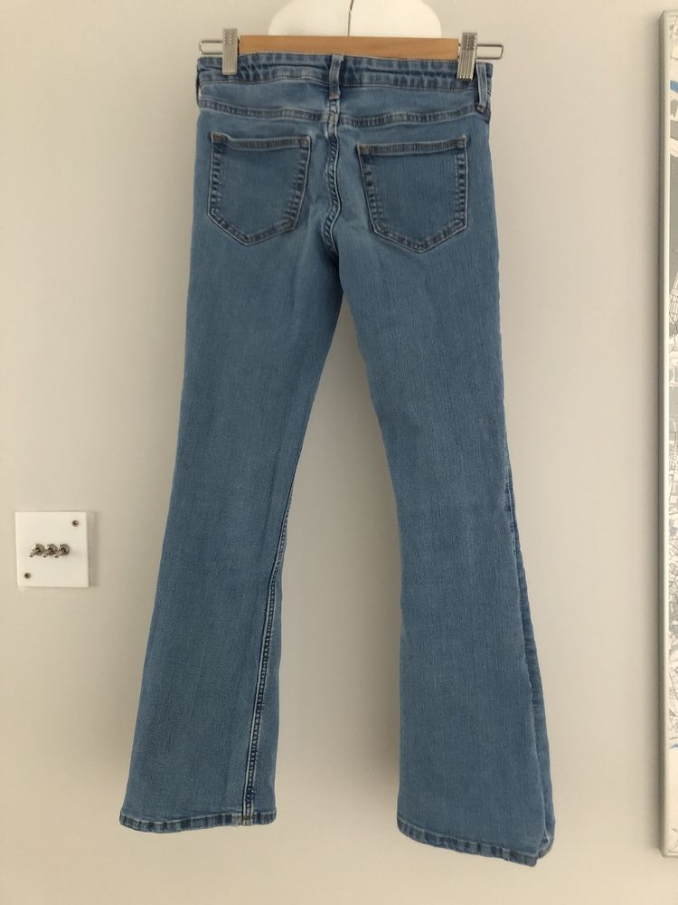 Spodnie jeansy H&M dzwony flared rozszerzane 152 r. 11-12l. niebieskie