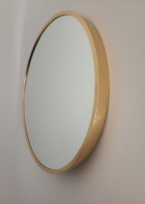 Espelho redondo dourado 40 cm