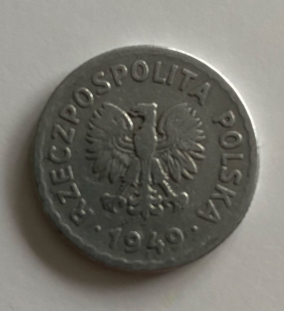 1 zł z 1949 r. Bez znaku mennicy
