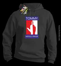 TOMMY MIDDLE FINGER bluza kangurka oversize męska 8 rozmiarów