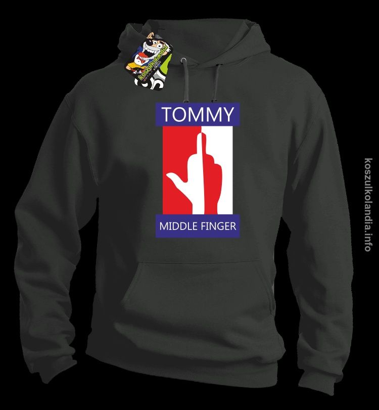 TOMMY MIDDLE FINGER bluza kangurka oversize męska 8 rozmiarów