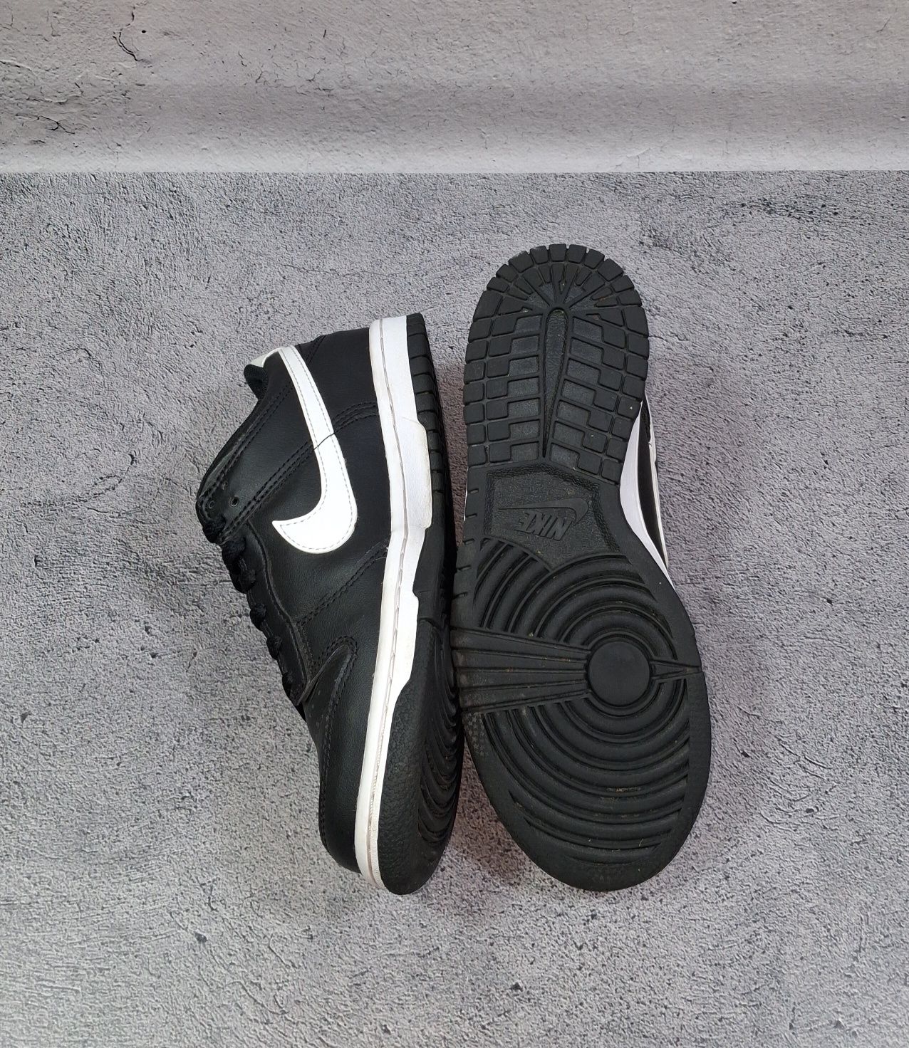 Кроссовки Nike Dunk Low кожаные женские чёрные кеды Air Force 1