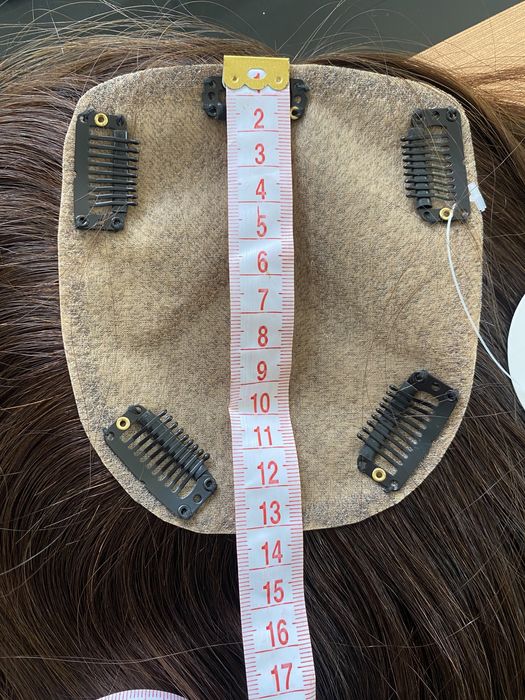 Topper tupet dopinka treska włosy naturalne wietnamskie 40 cm brąz