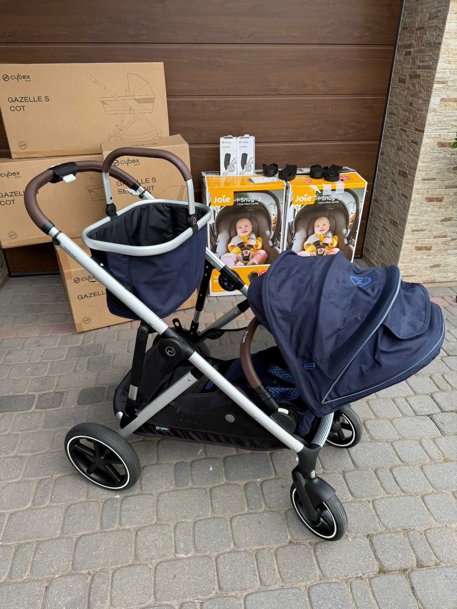 Cybex Gazelle S bliźniaczy + nosidełka Joie i-Snug 2 GWARANCJA