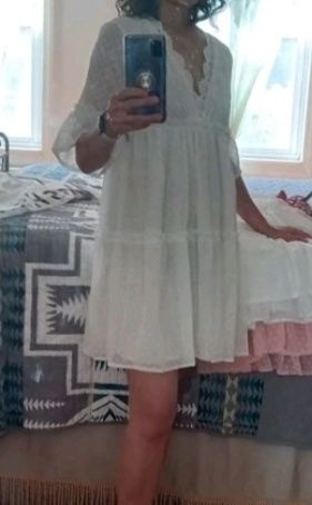 Sukienka biała z koronką letnia zwiewna boho śliczna