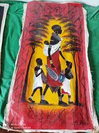 Quadro africano em tela pintado á mão